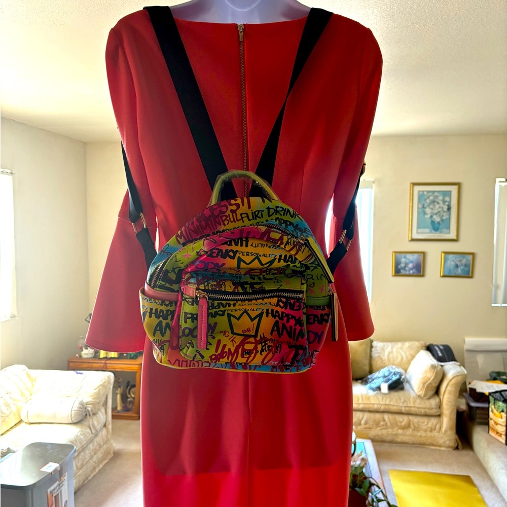 Multicolor Graffiti Small Backpack - image 1